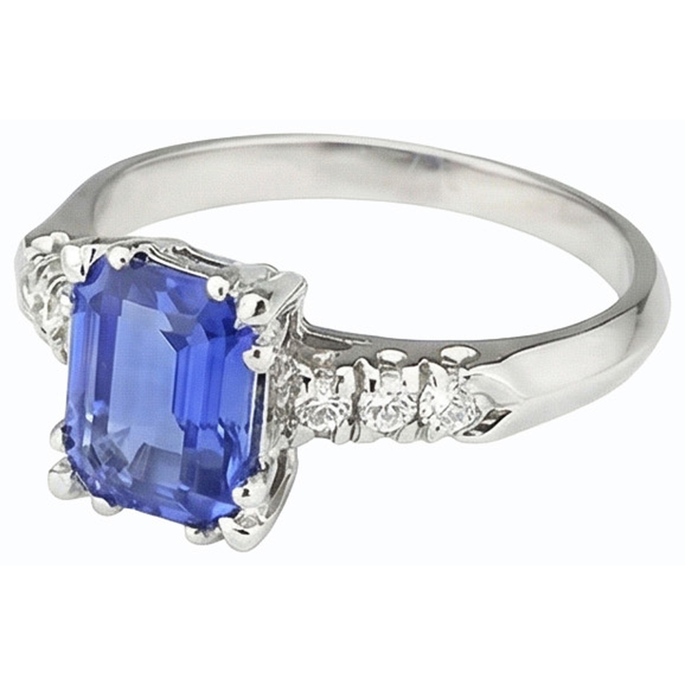natural emerald sapphire 3ct ring top view