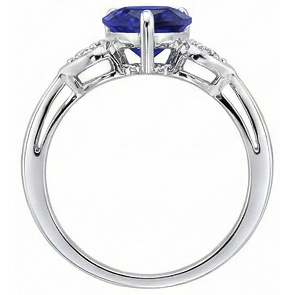 natural round sapphire 2.50ct ring profile view