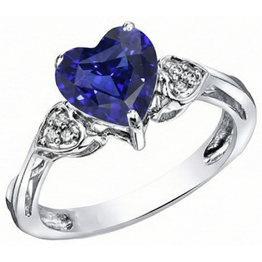 natural round sapphire 2.50ct ring front view