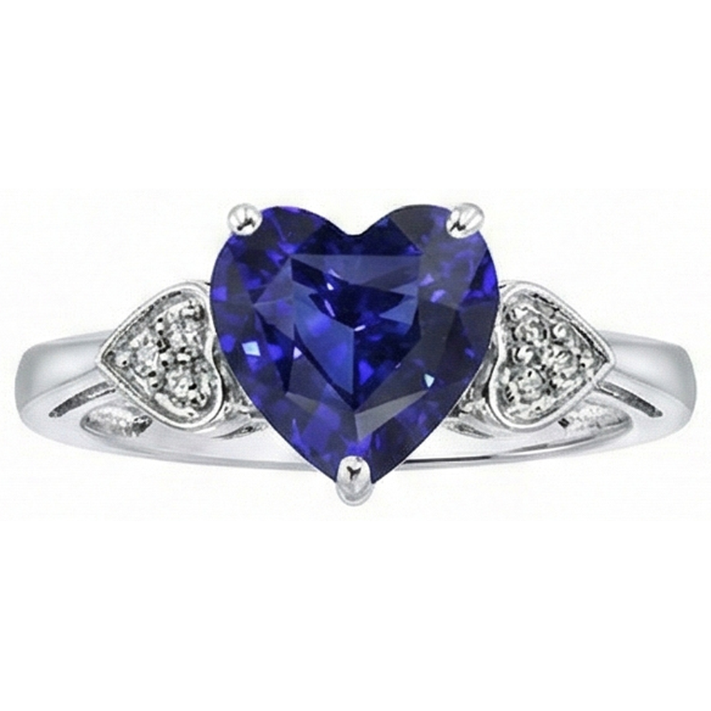 natural round sapphire 2.50ct ring close up detail