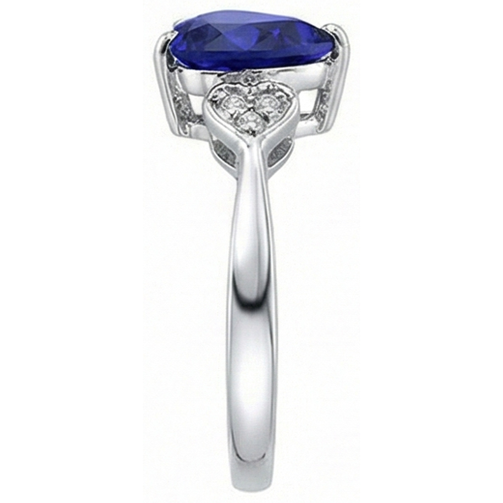 natural round sapphire 2.50ct ring top view