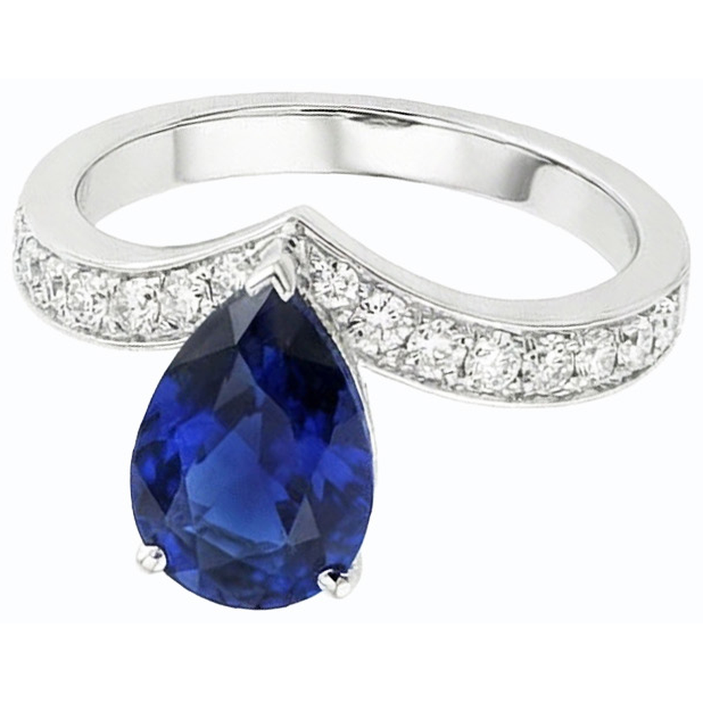 natural round sapphire 4ct ring top view