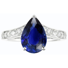 natural round sapphire 4ct ring profile view
