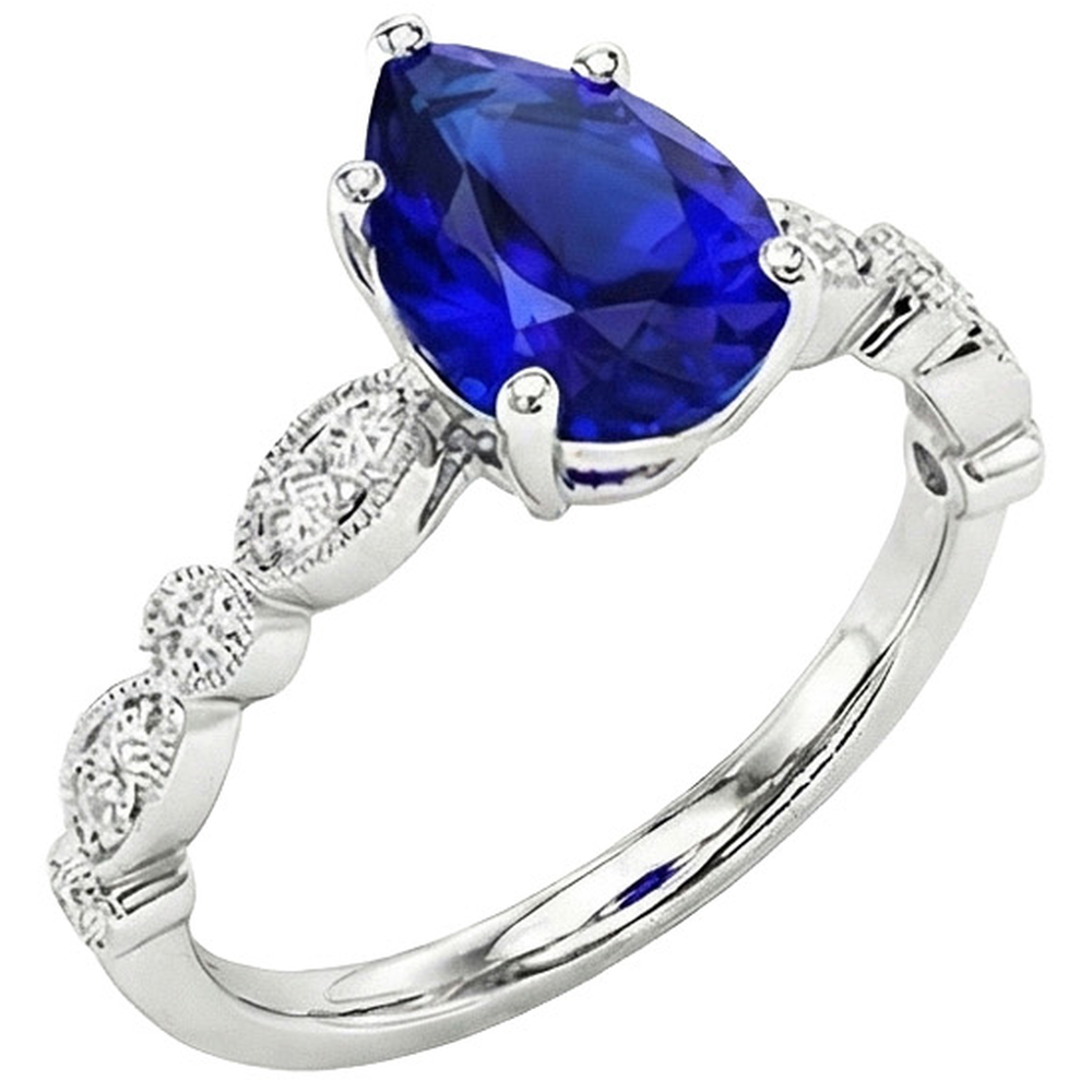 natural round sapphire 2.50ct ring side angle