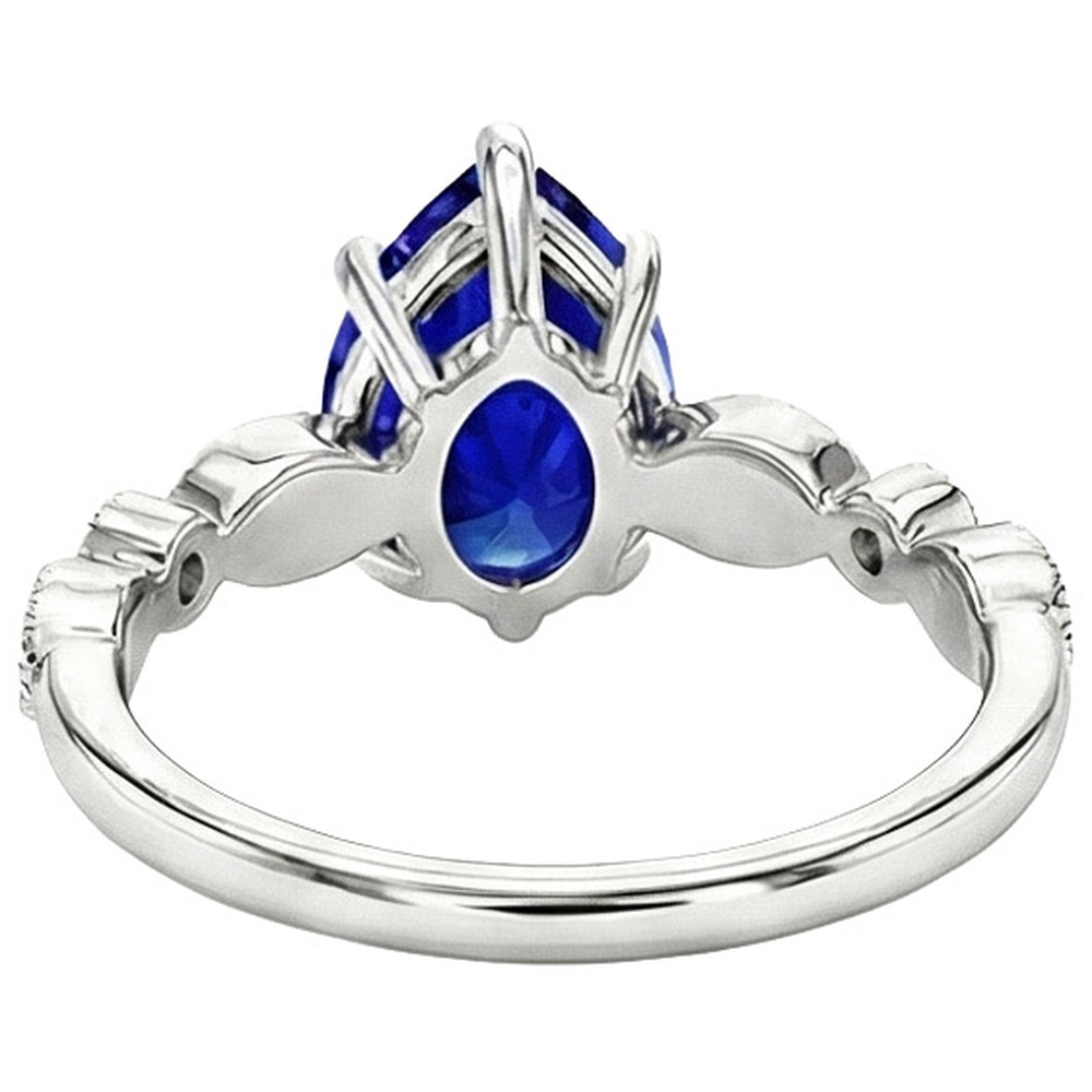 natural round sapphire 2.50ct ring close up detail