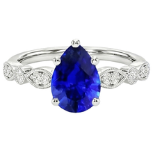 natural round sapphire 2.50ct ring profile view
