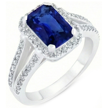 natural round sapphire 5.50ct ring side angle