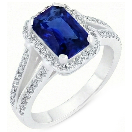 natural round sapphire 5.50ct ring side angle