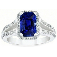 natural round sapphire 5.50ct ring top view