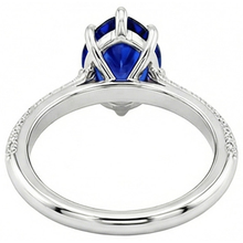 Natural Earth Mined Diamond Ceylon Sapphire Wedding Ring Prong Set Jewellery 3.50 Carats