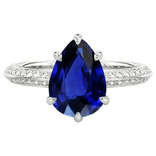 Natural Earth Mined Diamond Ceylon Sapphire Wedding Ring Prong Set Jewellery 3.50 Carats