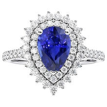 natural round sapphire 5.50ct ring close up detail