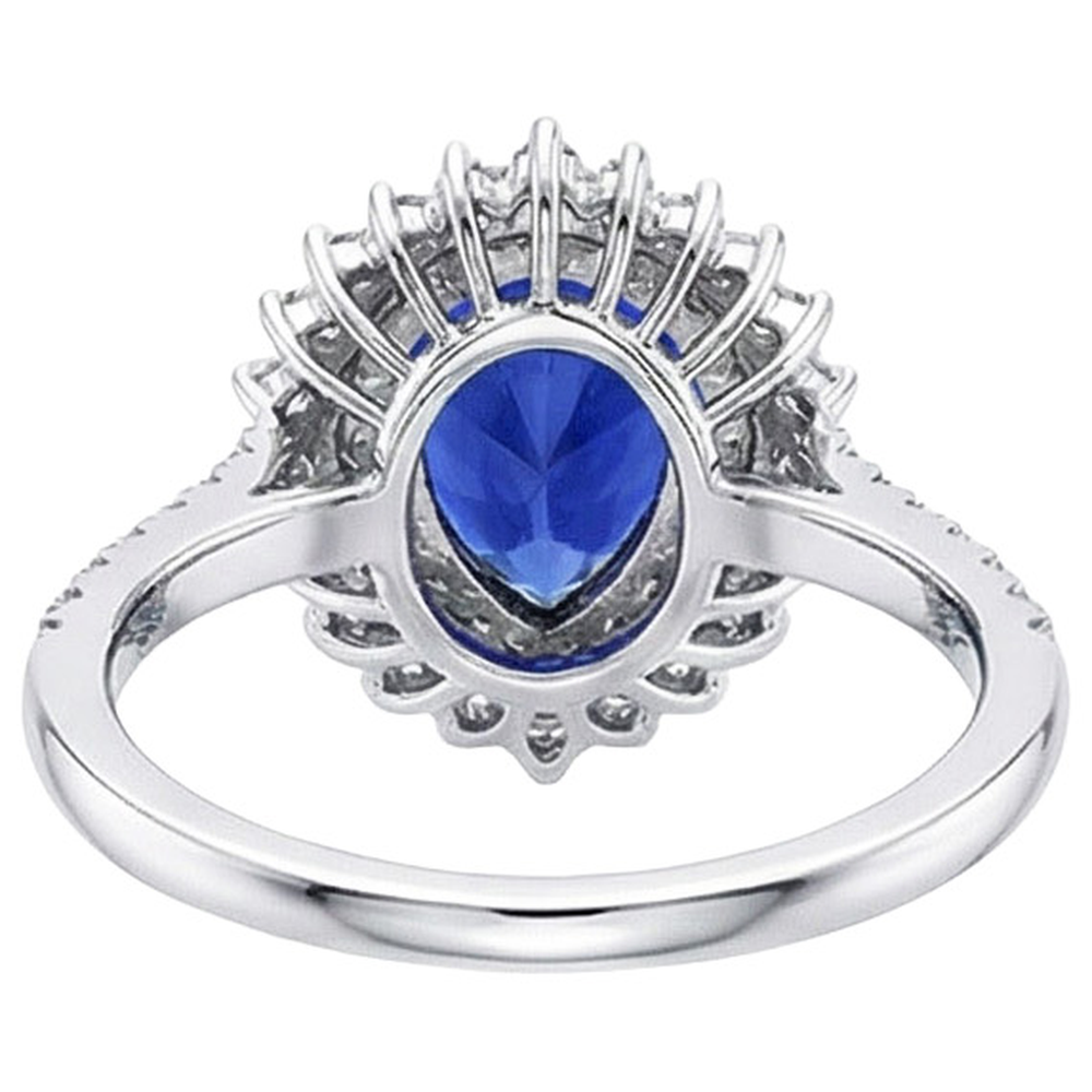 natural round sapphire 5.50ct ring profile view