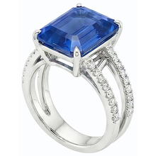 Natural Earth Mined Diamond Emerald Blue Sapphire Engagement Ring Double Shank 4.50 Carats