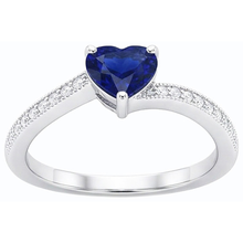 Natural Earth Mined Diamond Engagement Heart Ceylon Sapphire Ring 2 Carats Milgrain Shank