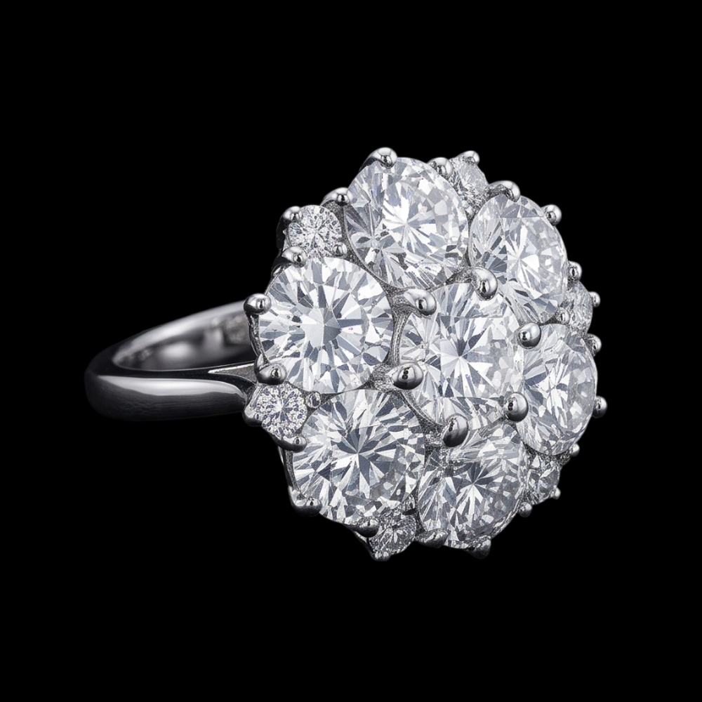 Natural Earth Mined Diamond Engagement Ring 3.80 Carats Antique Style Women Jewellery