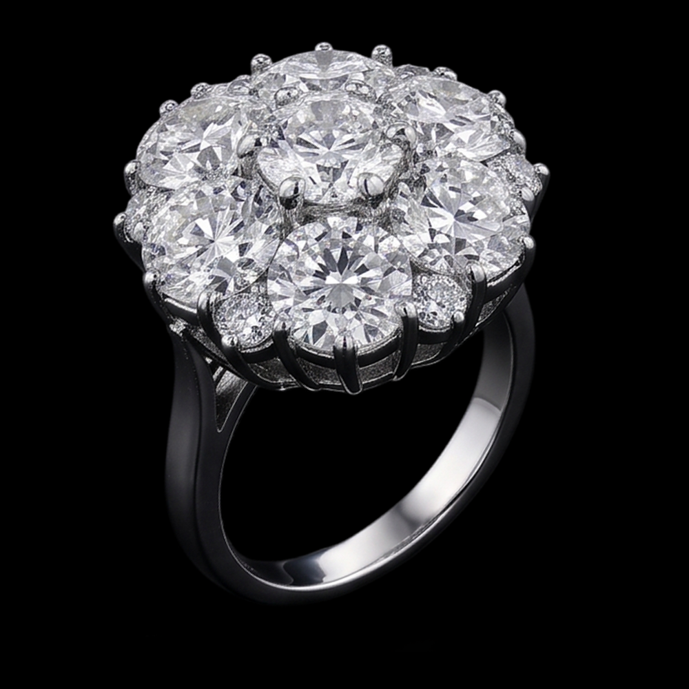 Natural Earth Mined Diamond Engagement Ring 3.80 Carats Antique Style Women Jewellery