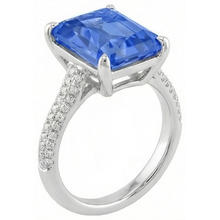Natural Earth Mined Diamond Engagement Ring 5 Carats Radiant Sapphire Gemstone Jewellery