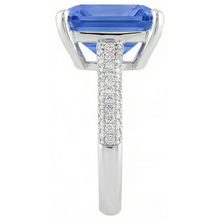 Natural Earth Mined Diamond Engagement Ring 5 Carats Radiant Sapphire Gemstone Jewellery