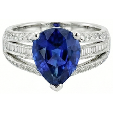 natural round sapphire 3.50ct ring side angle