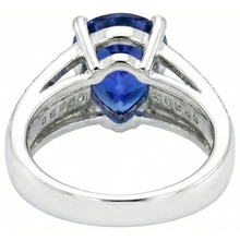 natural round sapphire 3.50ct ring top view