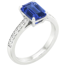 Natural Earth Mined Diamond Engagement Ring Blue Sapphire & Pave Set Diamonds 3.50 Carats
