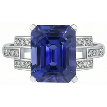 Natural Earth Mined Diamond Engagement Ring Emerald Sri Lankan Sapphire 4 Carats