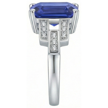 Natural Earth Mined Diamond Engagement Ring Emerald Sri Lankan Sapphire 4 Carats