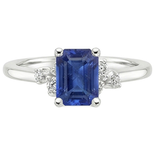 Natural Earth Mined Diamond Engagement Ring Emerald With Accents Blue Sapphire 4 Carats