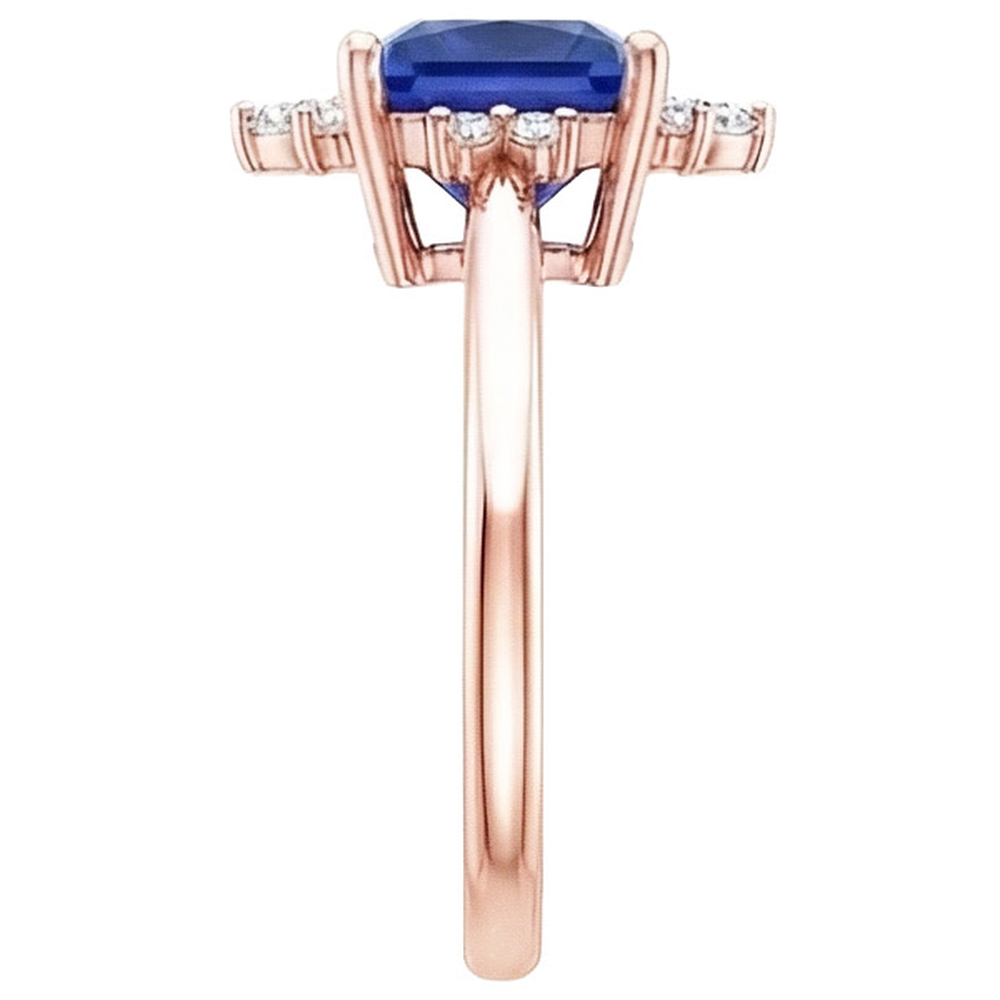 natural round sapphire 5.50ct ring top view