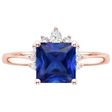natural round sapphire 5.50ct ring profile view