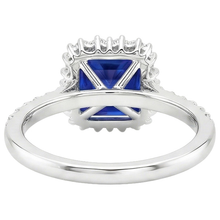 Natural Earth Mined Diamond Engagement Ring Halo Ceylon Sapphire Sunburst Style 6.25 Carat
