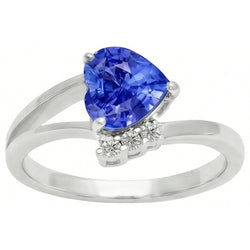 Natural Earth Mined Diamond Engagement Ring Heart Light Blue Sapphire 2.25 Carats