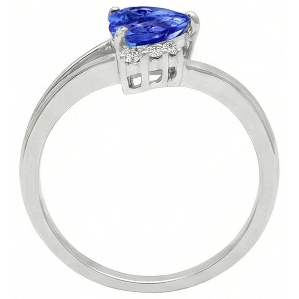Natural Earth Mined Diamond Engagement Ring Heart Light Blue Sapphire 2.25 Carats