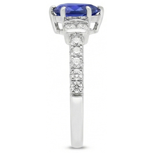 Natural Earth Mined Diamond Engagement Ring Pear Blue Sapphire 2.50 Carats Gold
