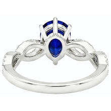Natural Earth Mined Diamond Engagement Ring Pear Blue Sapphire 3 Carats Women's Jewellery