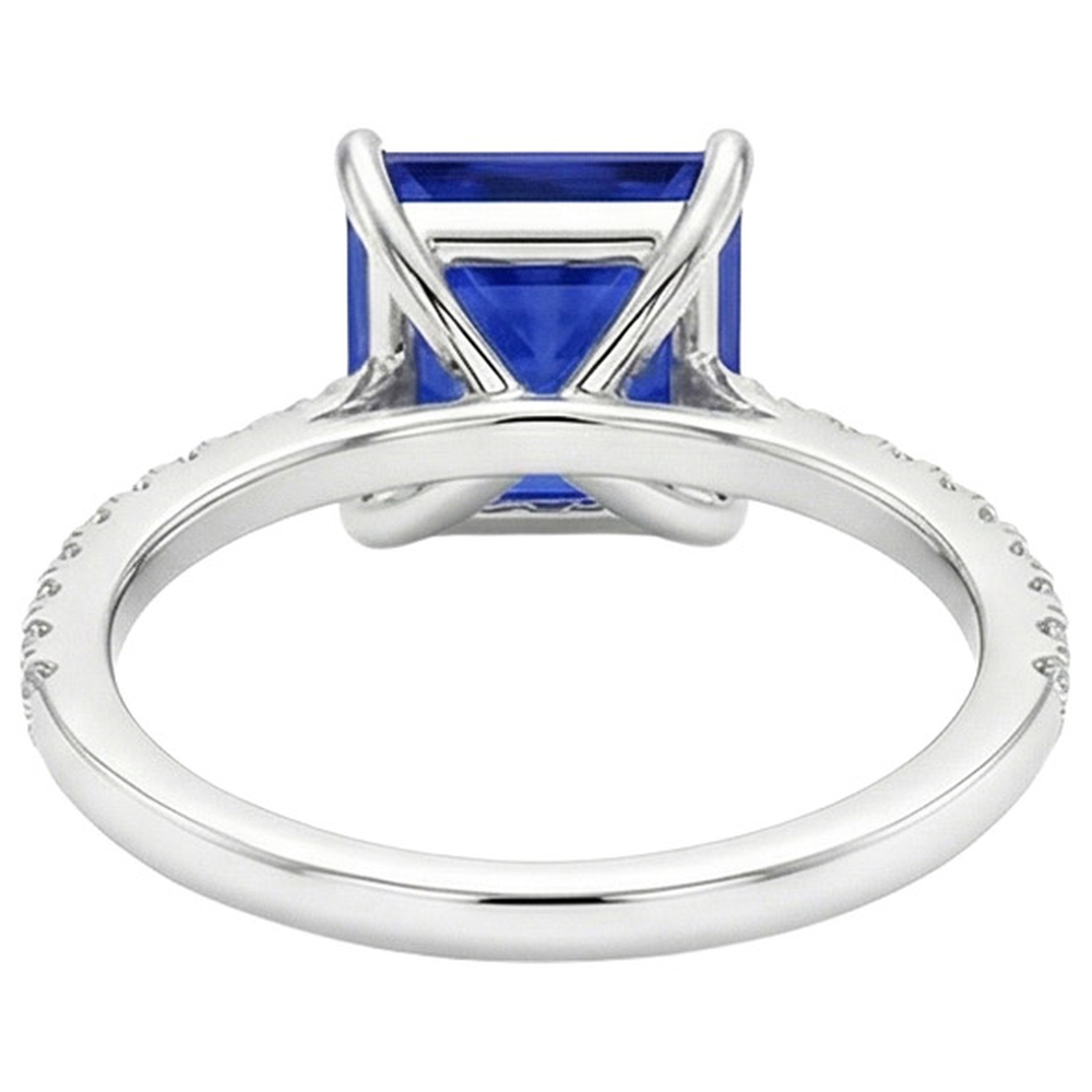 natural round sapphire 5.50ct ring side angle