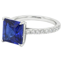 natural round sapphire 5.50ct ring profile view