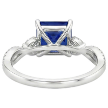 Natural Earth Mined Diamond Engagement Ring Princess Sri Lankan Sapphire & Accents 6 Carat