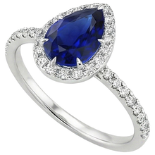 Natural Earth Mined Diamond Engagement Ring Teardrop Style Pear Blue Sapphire 6.20 Carats
