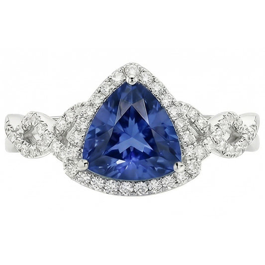 natural round sapphire 3ct ring side angle