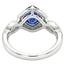 natural round sapphire 3ct ring profile view