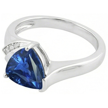 Natural Earth Mined Diamond Engagement Ring Trillion Deep Blue Sapphire 1.75 Carats