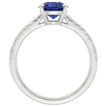 natural round sapphire 3ct ring side angle