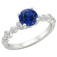 Natural Earth Mined Diamond Engagement Ring With Blue Sapphire Center 3 Carats White Gold