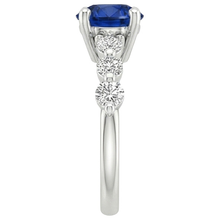 Natural Earth Mined Diamond Engagement Ring With Blue Sapphire Center 3 Carats White Gold