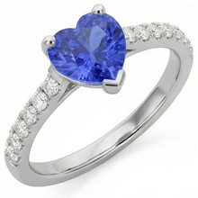 Natural Earth Mined Diamond Engagement Srilanka Sapphire Ring Scallop Set Accents 3 Carats