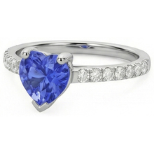 Natural Earth Mined Diamond Engagement Srilanka Sapphire Ring Scallop Set Accents 3 Carats