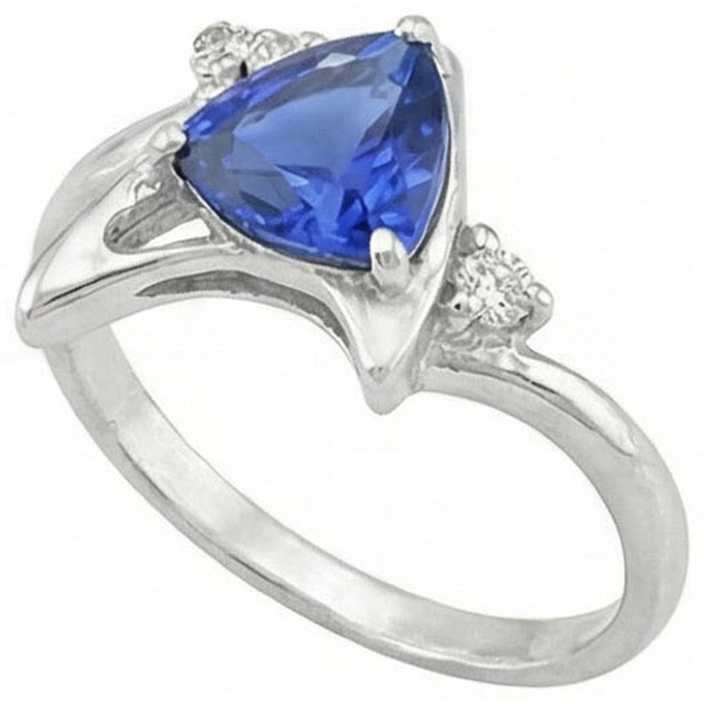 natural round sapphire 1.75ct ring close up detail