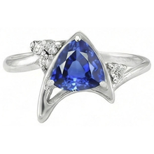 natural round sapphire 1.75ct ring profile view
